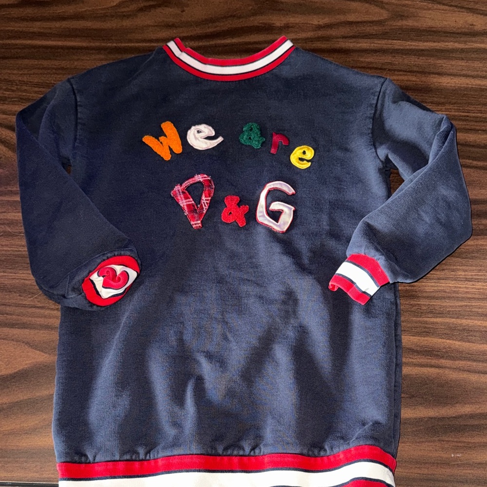 Dolce & Gabbana Kids Navy Sweatshirt with Multicolor Letters
